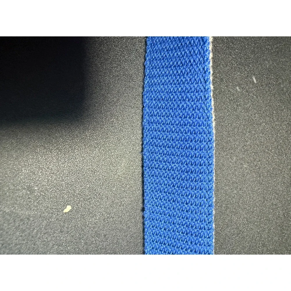 Y2k American Eagle Mens 2 Sided Rope D-Ring Belt Grey Blue Leather Trim 48
